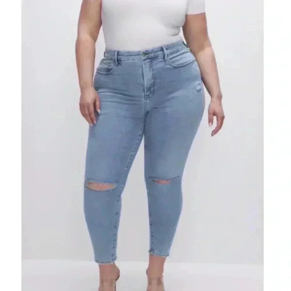 Good american GOOD WAIST SKINNY CROPPED JEANs size 32 plus - Picture 1 of 3